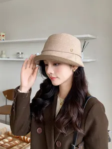 Damen Herbst Winter Woll Eimer Hut Warme Hepburn Stil Mode Lässige Einfarbige Glockenhut