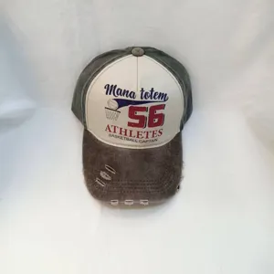 Vintage distressed baseball cap for men and women, washed cotton curved brim dad hat with basketball.