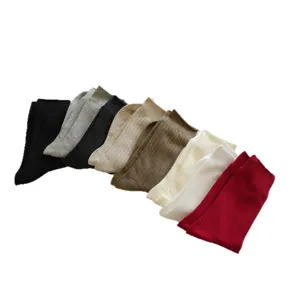 Women ribbed mid tube cotton socks autumn winter daily wear fashion comfort solid color