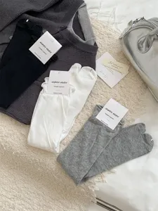 Women's split toe slouch socks thin summer cotton calf socks for casual daily wear