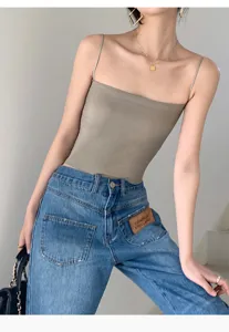 Damen Sommer schmal geschnittene gepolsterte Trägertop Bandeau, stilvolle Unterwäsche.