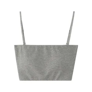 Women's Casual Viscose Blend Ribbed Tube Top Basic Solid Color Strapless Crop Top Slim Fit Versatile Summer Inner Wear