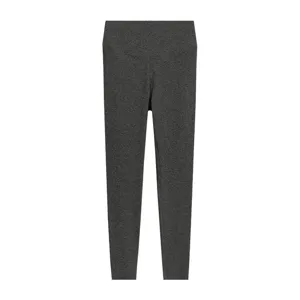 High waist ribbed seamless cropped yoga leggings in dark grey for women fitness workout active.