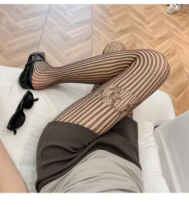 Stylish women summer sexy asymmetric mesh tights breathable attractive pattern fishnet socks