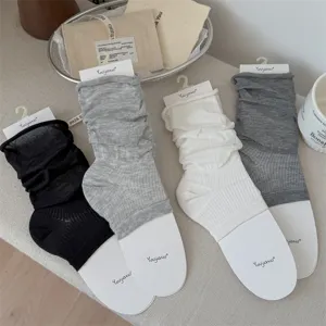 Women's Ballet Style Stirrup Socks Thin Rolled Edge Over The Knee Leg Warmers Casual Solid Color Knitted Slouch Socks