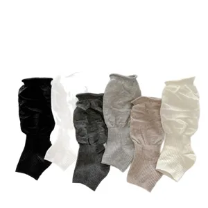 Chaussettes de ballet sans pied fines manchettes bouclées chaussettes empilées pour femmes