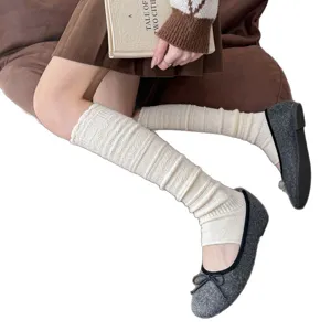Women knit wool leg warmers stirrup long socks cozy winter thermal fashion hosiery