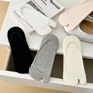 Cotton split toe no show socks breathable invisible socks low cut tabi socks for women