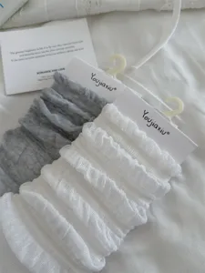 Ballet style footless socks sweet ruffled leg warmers long slouch socks for women spring summer.