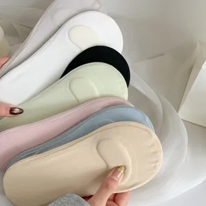Womens Thin Ice Silk Boat Socks Low Cut Invisible Socks With Sponge Cushion Heel Anti Slip Breathable Casual Summer Socks