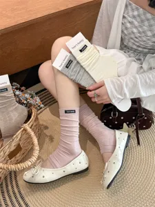 Ballet style women stirrup socks summer thin leg warmers ribbed cloth label hosiery