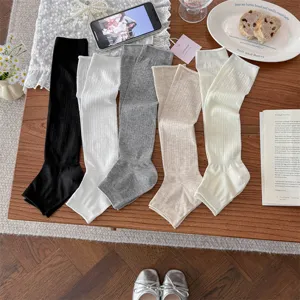 Ballet style hollow out leg warmers thin long stacked socks spring summer cute apparel
