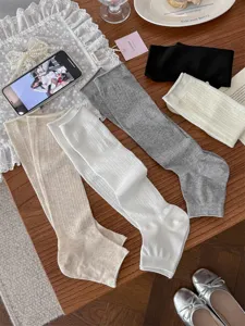 Women summer hollow stirrup leg warmers ballet style knit long socks cute accessory