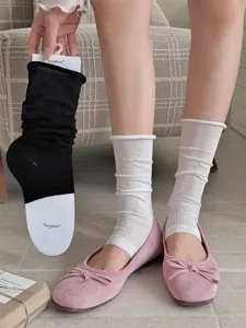 Ballet style thin footless socks leg warmers detail view, sweet spring summer style