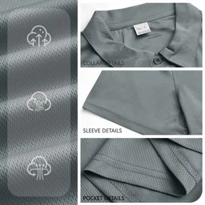 Men's Solid Color Lapel Quick-Drying Short Sleeve Polo Shirt Summer Casual Sport Top