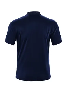 Camisa Polo hombre manga corta casual azul marino transpirable verano liso básico top