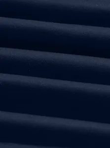 Close-up detail of dark blue men polo shirt knit fabric texture, breathable and soft.