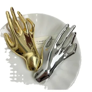 Metall glänzende Hand Brosche Dekoration, stilvolles Gold und Silber Accessoires Set.