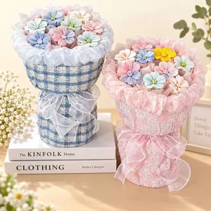 Handgemaakt keramisch bloemenboeket uit Jingdezhen in pastelkleuren voor decoratie