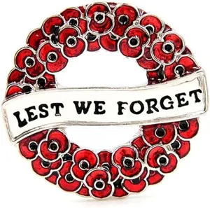 Poppy Wreath Brooch Alloy Enamel Memorial Pin Gold Silver Flower Lapel Badge Lest We Forget Remembrance Jewelry For Men Women