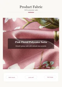 Detailaufnahme von rosa Blumensatin aus Polyester mit glänzender Oberfläche.