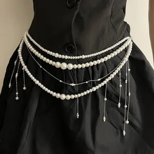 Mehrlagige Perlen Taillenkette Quaste Körperkette Sexy Bauch Kette Taillen Schmuck Für Frauen Sommer Strand Party Kleid Zubehör