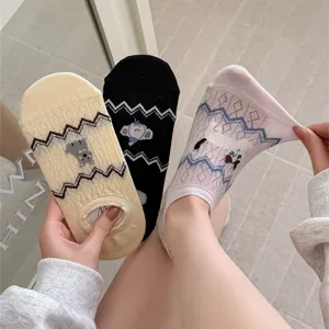 Calze invisibili da donna sottili e traspiranti con taglio basso, antiscivolo, stile estivo.