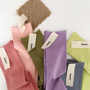 Summer women's combed cotton rolled edge mid tube candy color socks breathable daily casual wear