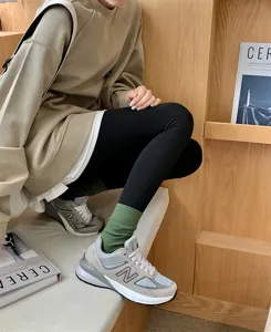 Comfortable solid color cotton mid-tube women socks stylish casual daily wear new