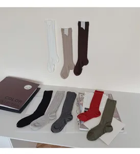 Donne autunno inverno misto lana lunghe calze slouch texture spina pesce coste ginocchio