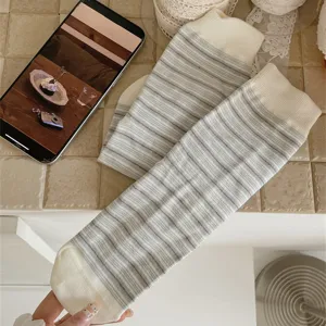 Women striped mid tube socks cotton casual Japanese slouch socks autumn hosiery fashion