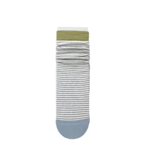 Japanese style striped mid-tube cotton slouch socks for women, comfortable daily casual wear.