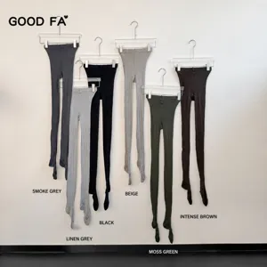 Women Autumn Winter Wool Blend Tights High Density Cable Knit High Waist Warm Footed Tights Thermal Leggings