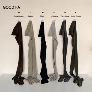 Womens wool blend tights winter warm knit pantyhose high density daily solid color hosiery