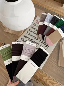 Women colorblock slouch socks mid tube cotton hosiery casual daily wear stylish autumn socks