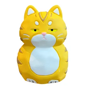 Cute resin cartoon cat figurine desktop decoration home office ornament yellow cat toy