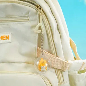 Cute capsule cat keychain backpack pendant stress relief toy cute orange cat car desk ornament