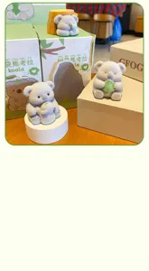 Cute flocked koala figurine desktop ornament creative flocked animal toy home decor collection