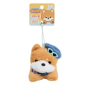Cute puppy plush keychain shiba inu doll bag pendant fluffy toy for birthday gift.