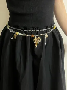 Double chaîne de taille pendentif coquillage corps chaîne style doux cool vacances accessoires