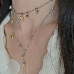 Exquisite Lily of the Valley Tassel Layered Choker Necklace Alloy Botanical Floral Fashion Jewelry Gift For Women