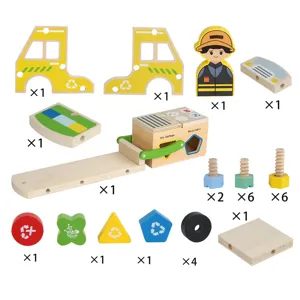 Kids Wooden Nut Assembly Disassembly Tool Car Toy Educational Building Blocks DIY Construction Vehicle Play Set