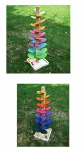 Arbre à billes en bois, jouet sensoriel éducatif coloré pour les enfants, en bois.