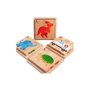 Wooden alphabet puzzle box set for kids, early education wooden block learning toys for toddlers.