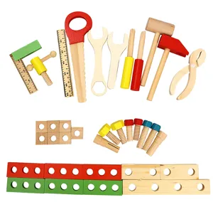 Conjunto de herramientas de madera para niños juguetes educativos de montaje DIY bloques