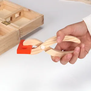 Set de herramientas de madera para niños, juguete educativo interactivo con pinzas y bloques.