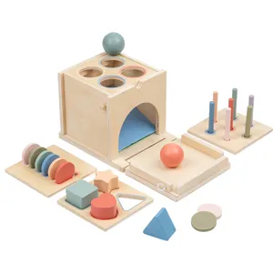 Kids Montessori Wooden Sorting Box Educational Shape Matching Toy Color Recognition Toddler Learning Puzzle Toy
