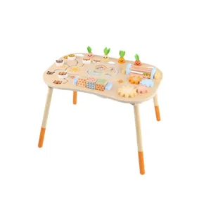 Montessori wooden busy table toddler educational toy multi-functional activity sensory center