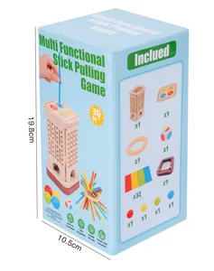 Multifunktionales Holz-Staebchen-Spiel fuer Kinder, farbenfrohes Lernspielzeug optimal.