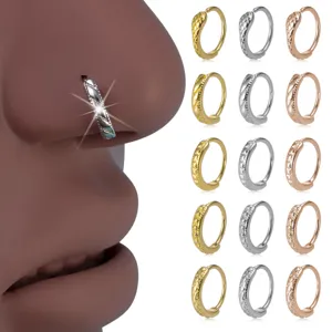 Fashion geometric nose ring piercing body jewelry set in multiple colors and trendy designs.